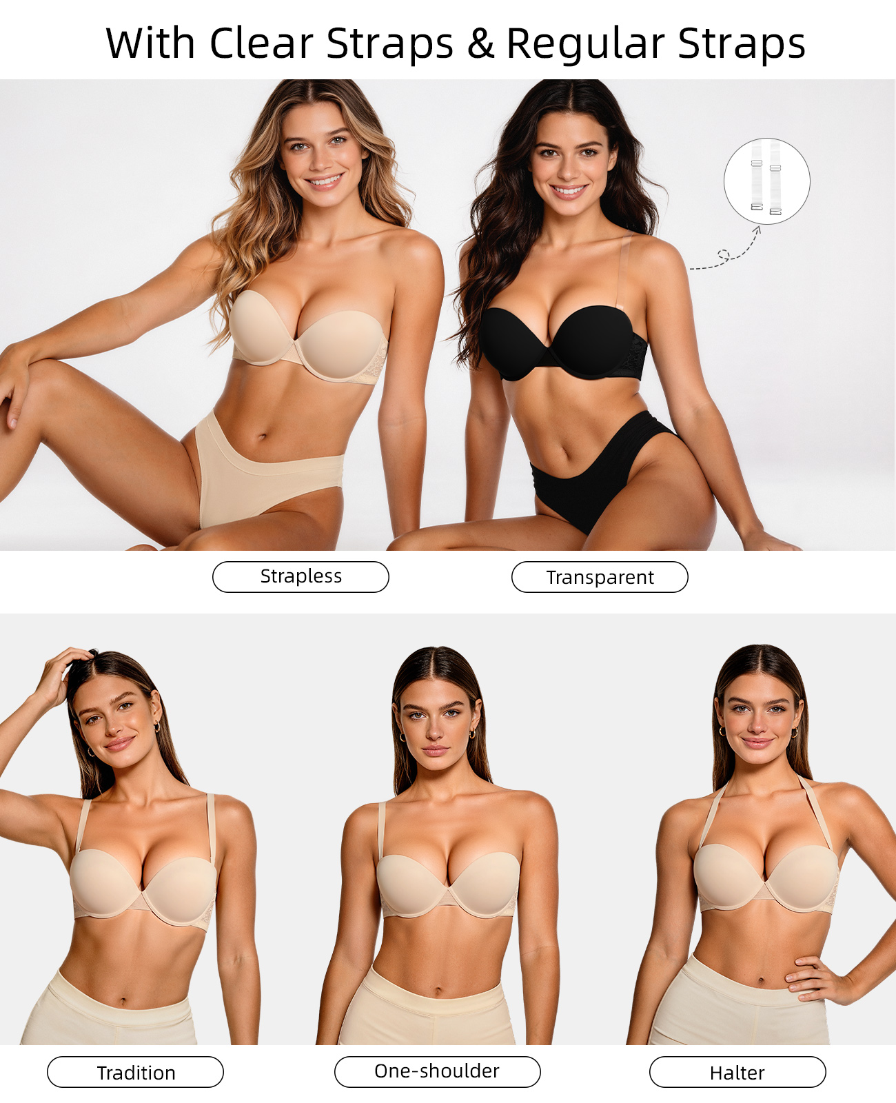 New Push Up Bra Women Lace Pad - Convertible Bra Multiway recensie en prijs