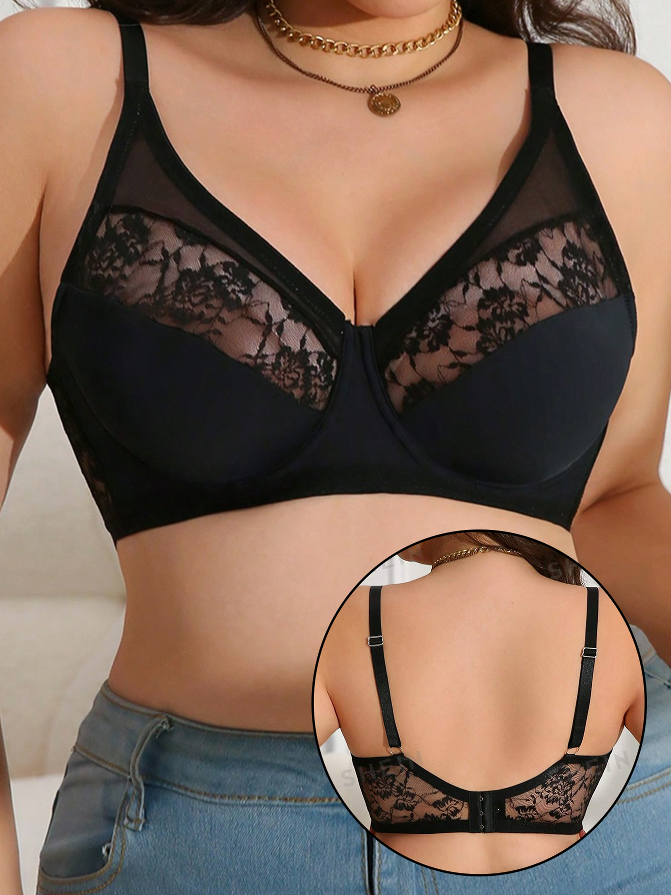 Plus Size Lace Minimizer Bra,  - Minimizer Bra Women recensie en prijs