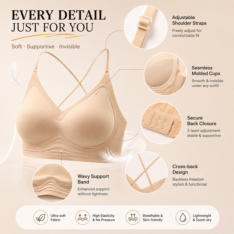 FINETOO Seamless Wave Support  - Sleep Bra Bralette recensie en prijs