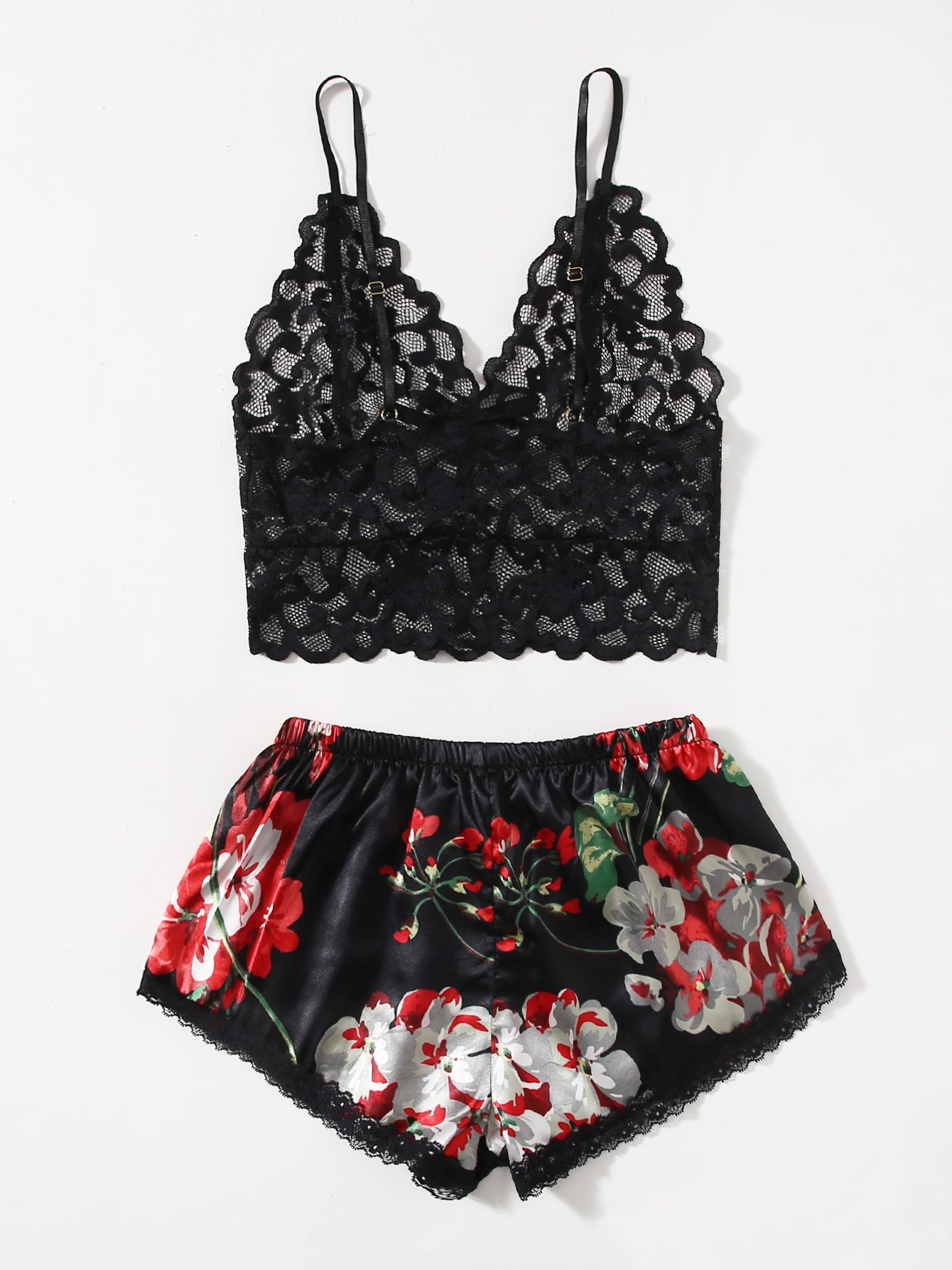 Floral Lace Pajama Set for Wom - Lace Bralette Set recensie en prijs
