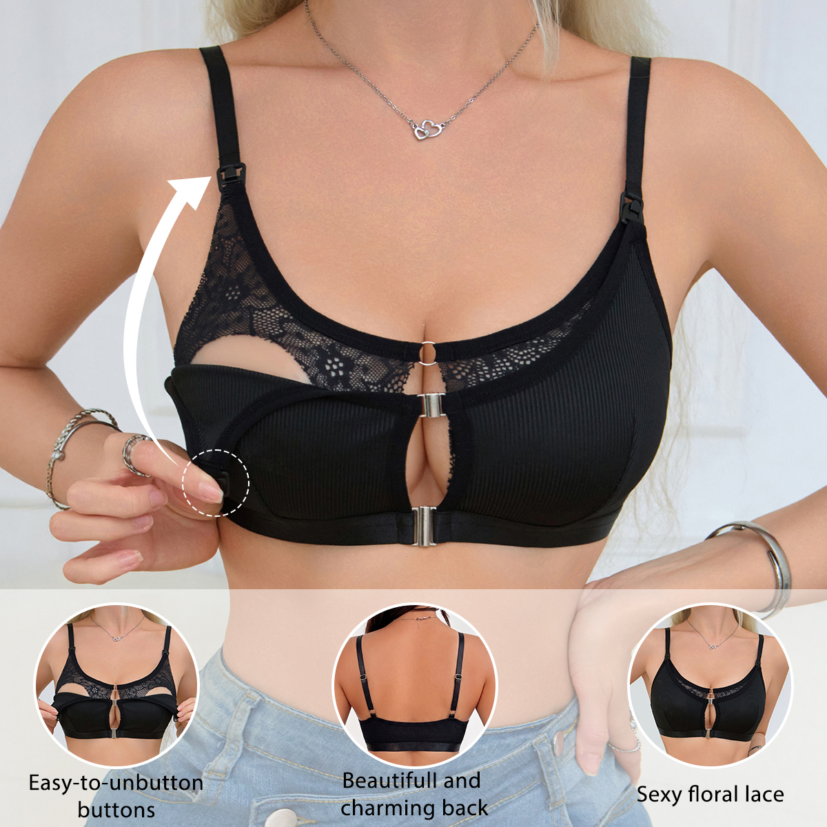 Black Comfortable Front Clasp  - Nursing Bra Clip recensie en prijs