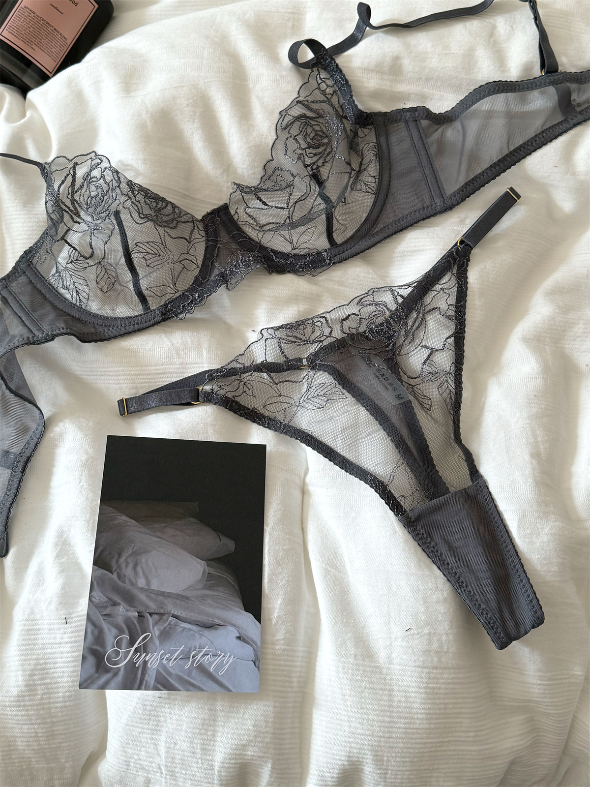 Lace embroidered flowers mesh  - Cotton Bra Everyday recensie en prijs