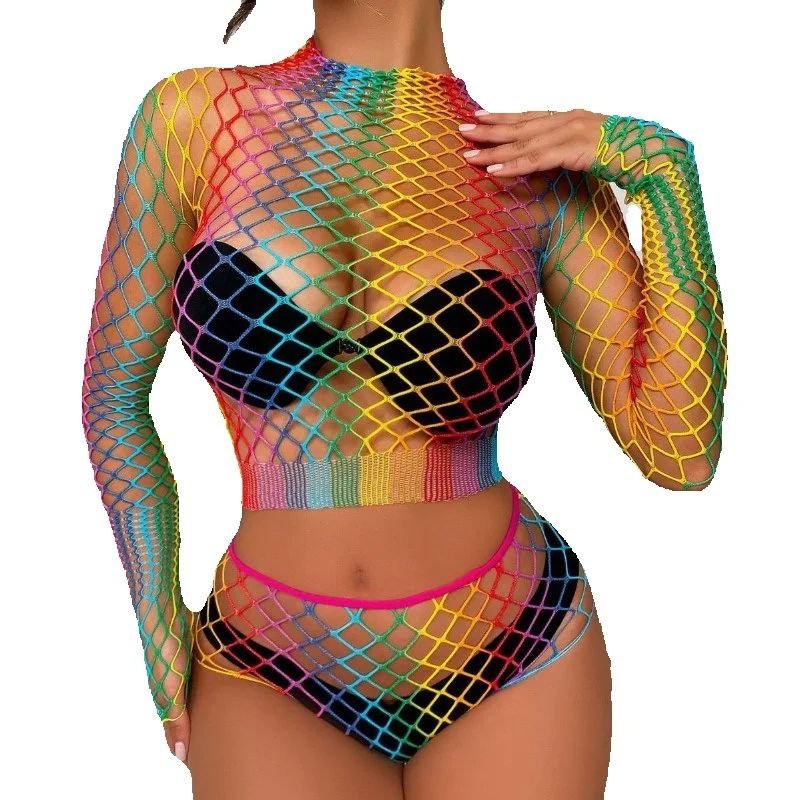 Sexy Rainbow Mesh Lingerie Set - Sheer Mesh Bra recensie en prijs