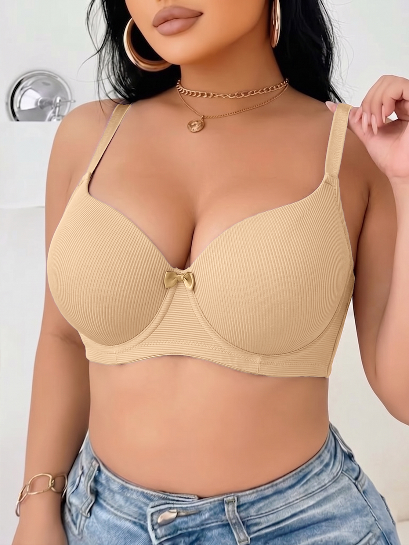 Plus Size Ribbed Women Bra Thi - Minimizer Bra Women recensie en prijs