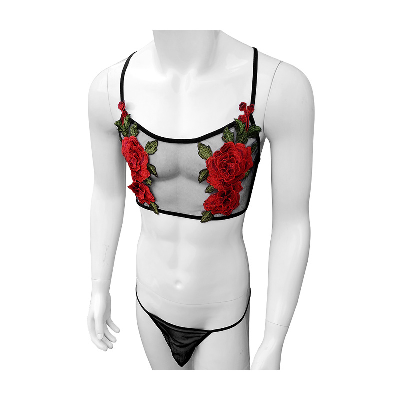 Sexy Embroidery Mens See Throu - Sheer Mesh Bra recensie en prijs