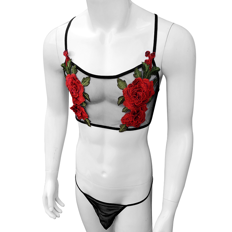 Sexy Embroidery Mens See Throu - Sheer Mesh Bra recensie en prijs