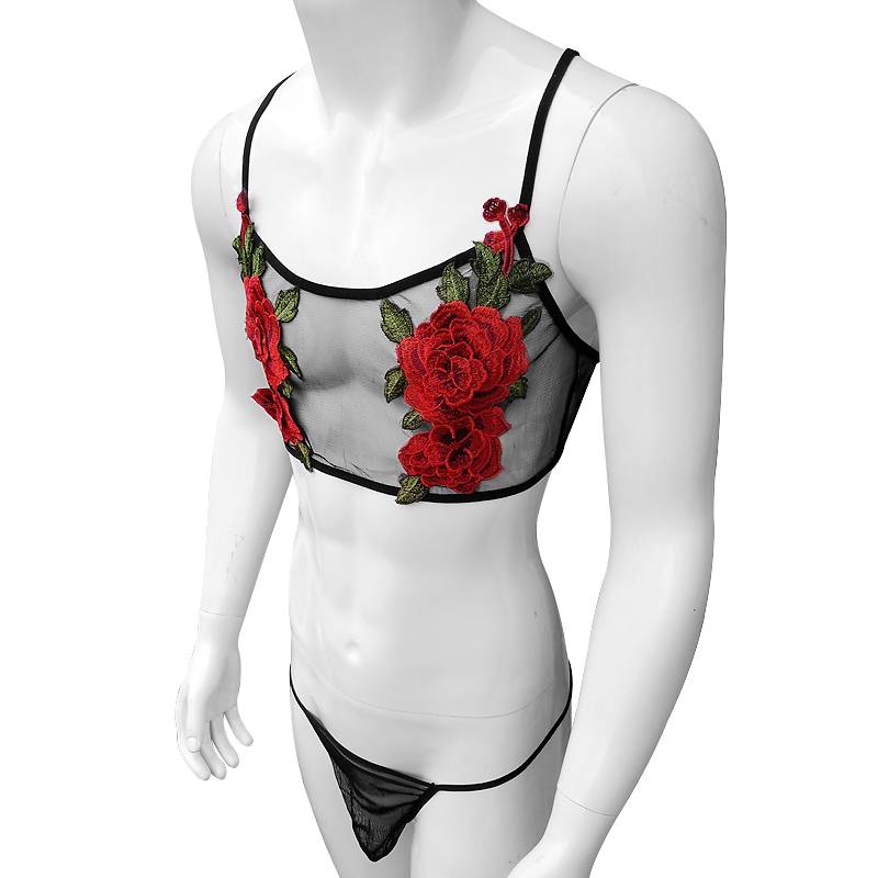 Sexy Embroidery Mens See Throu - Sheer Mesh Bra recensie en prijs