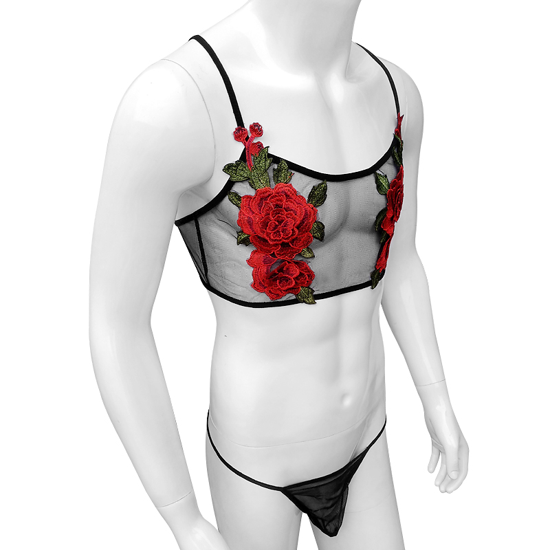 Sexy Embroidery Mens See Throu - Sheer Mesh Bra recensie en prijs
